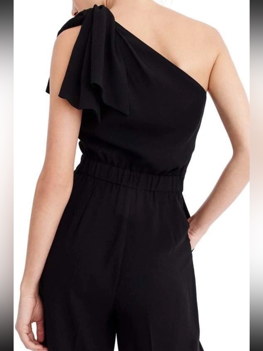 J. Crew Black One-Shoulder Jumpsuit In Black - Picture 3 of 9